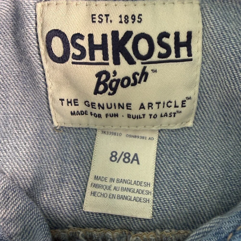 OshKosh B'gosh Girl's NWT Blue Denim Vest Size 8 Medium Wash Jean Vest MSRP $36